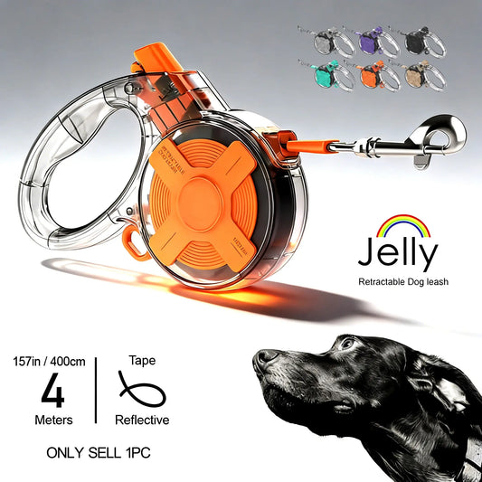 157-Inch Automatic Retractable Pet Leash - 4M Ultra Long Anti-Pull Dog Chain with Anti-Tangle One-Button Lock for Dogs and Cats